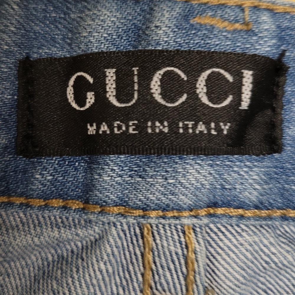 Mens Gucci Blue Denim Shorts Size 37-38 EUC - Picture 7 of 14